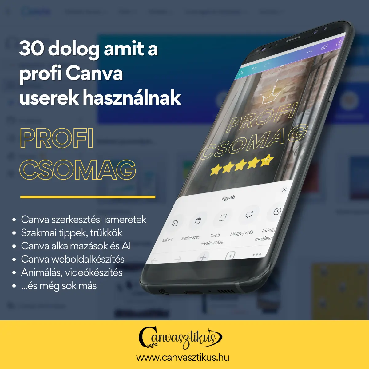 30 dolog, amit a profi Canva userek használnak - Profi csomag - ÚJ
